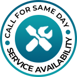 call for same day service badge